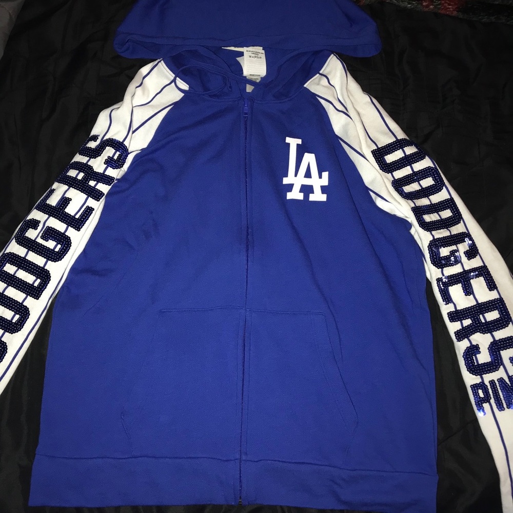 VS pink dodgers zip up sweater